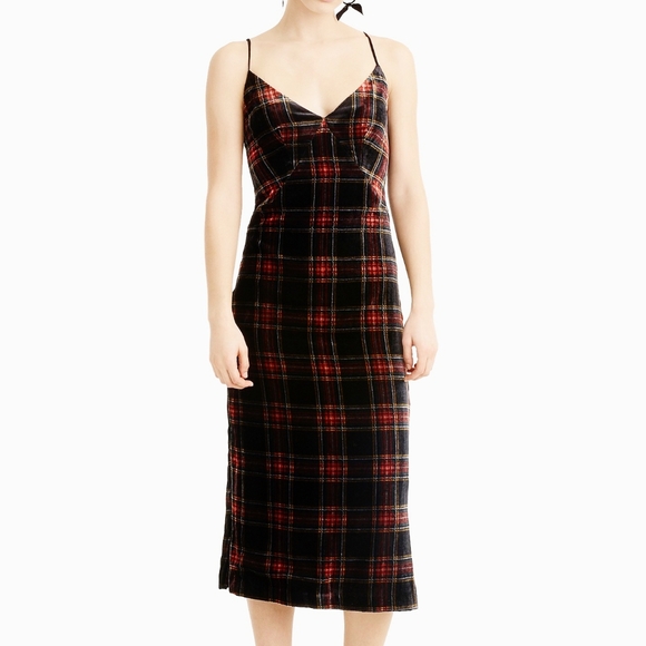J. Crew Dresses & Skirts - J. Crew | NWOT Midi Dress in Velvet Stewart Tartan